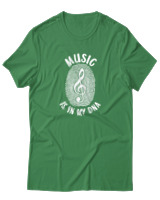 T-Shirt Αντρικό - Music Is In My Dna - Color Thumbnail Πράσινο