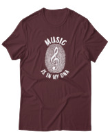 T-Shirt Αντρικό - Music Is In My Dna - Color Thumbnail Μπορντό