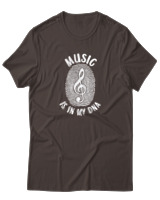 T-Shirt Αντρικό - Music Is In My Dna - Color Thumbnail Καφέ