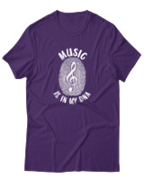 T-Shirt Αντρικό - Music Is In My Dna - Color Thumbnail Σκούρο Μωβ
