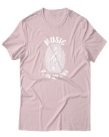 T-Shirt Αντρικό - Music Is In My Dna - Color Thumbnail Απαλό Ροζ