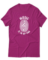 T-Shirt Αντρικό - Music Is In My Dna - Color Thumbnail Φουξια