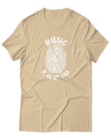 T-Shirt Αντρικό - Music Is In My Dna - Color Thumbnail Μπεζ