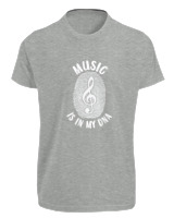 T-Shirt Fit Αντρικό - Music Is In My Dna - Color Thumbnail Γκρι Μελανζέ