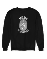 Φούτερ χωρίς κουκούλα Αντρικό - Music Is In My Dna - Color Thumbnail Μαύρο