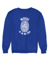 Φούτερ χωρίς κουκούλα Αντρικό - Music Is In My Dna - Color Thumbnail Μπλε Ρουά