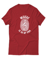 T-Shirt  Γυναικείο - Music Is In My Dna - Color Thumbnail Κόκκινο