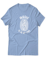 T-Shirt  Γυναικείο - Music Is In My Dna - Color Thumbnail Γαλάζιο