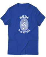 T-Shirt  Γυναικείο - Music Is In My Dna - Color Thumbnail Μπλέ Ρουά