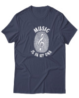 T-Shirt  Γυναικείο - Music Is In My Dna - Color Thumbnail Μπλέ Γκρί