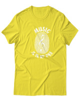 T-Shirt  Γυναικείο - Music Is In My Dna - Color Thumbnail Κίτρινο