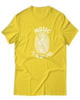 T-Shirt  Γυναικείο - Music Is In My Dna - Color Thumbnail Κίτρινο Χρυσό