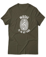 T-Shirt  Γυναικείο - Music Is In My Dna - Color Thumbnail Χακί
