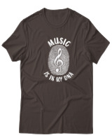 T-Shirt  Γυναικείο - Music Is In My Dna - Color Thumbnail Καφέ
