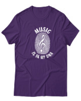 T-Shirt  Γυναικείο - Music Is In My Dna - Color Thumbnail Μώβ