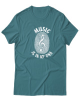 T-Shirt  Γυναικείο - Music Is In My Dna - Color Thumbnail Μπλέ Πράσινο