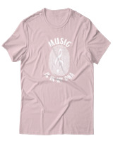T-Shirt  Γυναικείο - Music Is In My Dna - Color Thumbnail Απαλό Ροζ