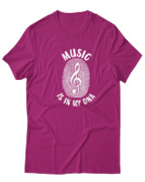 T-Shirt  Γυναικείο - Music Is In My Dna - Color Thumbnail Φούξια