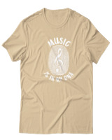 T-Shirt  Γυναικείο - Music Is In My Dna - Color Thumbnail Μπέζ