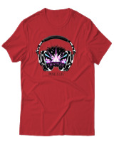 T-Shirt Αντρικό - Music Is Life - Color Thumbnail Κόκκινο