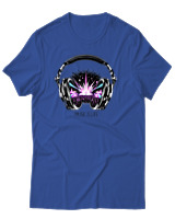 T-Shirt Αντρικό - Music Is Life - Color Thumbnail Μπλε Ρουά