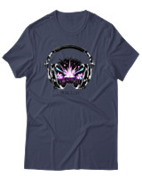 T-Shirt Αντρικό - Music Is Life - Color Thumbnail Μπλε Γκρι