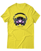 T-Shirt Αντρικό - Music Is Life - Color Thumbnail Κίτρινο
