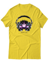 T-Shirt Αντρικό - Music Is Life - Color Thumbnail Χρυσό Κίτρινο