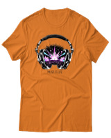 T-Shirt Αντρικό - Music Is Life - Color Thumbnail Πορτοκαλί