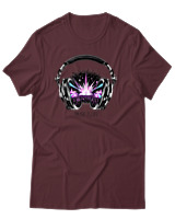T-Shirt Αντρικό - Music Is Life - Color Thumbnail Μπορντό