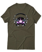 T-Shirt Αντρικό - Music Is Life - Color Thumbnail Χακί