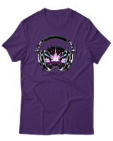 T-Shirt Αντρικό - Music Is Life - Color Thumbnail Σκούρο Μωβ