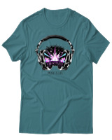 T-Shirt Αντρικό - Music Is Life - Color Thumbnail Μπλε Πράσινο