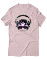 T-Shirt Αντρικό - Music Is Life - Color Thumbnail Απαλό Ροζ