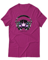 T-Shirt Αντρικό - Music Is Life - Color Thumbnail Φουξια