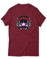 T-Shirt  Γυναικείο - Music Is Life - Color Thumbnail Σκούρο Κόκκινο