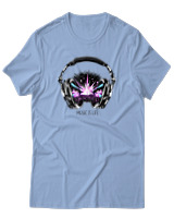 T-Shirt  Γυναικείο - Music Is Life - Color Thumbnail Γαλάζιο