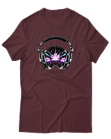 T-Shirt  Γυναικείο - Music Is Life - Color Thumbnail Μπορντό