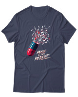 T-Shirt Αντρικό - Music Is My Medicine - Color Thumbnail Μπλε Γκρι