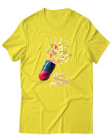 T-Shirt Αντρικό - Music Is My Medicine - Color Thumbnail Κίτρινο