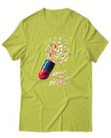 T-Shirt Αντρικό - Music Is My Medicine - Color Thumbnail Λαχανί