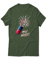 T-Shirt Αντρικό - Music Is My Medicine - Color Thumbnail Κυπαρισσί