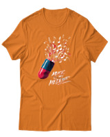 T-Shirt Αντρικό - Music Is My Medicine - Color Thumbnail Πορτοκαλί