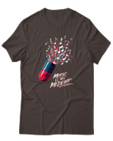 T-Shirt Αντρικό - Music Is My Medicine - Color Thumbnail Καφέ
