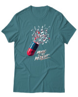 T-Shirt Αντρικό - Music Is My Medicine - Color Thumbnail Μπλε Πράσινο