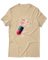 T-Shirt Αντρικό - Music Is My Medicine - Color Thumbnail Μπεζ
