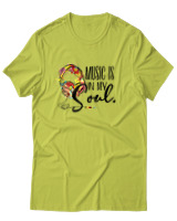 T-Shirt Αντρικό - Music Is My Soul - Color Thumbnail Λαχανί