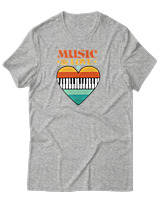 T-Shirt Αντρικό - Music & Love - Color Thumbnail Γκρι Μελανζέ