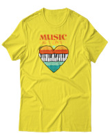 T-Shirt Αντρικό - Music & Love - Color Thumbnail Κίτρινο