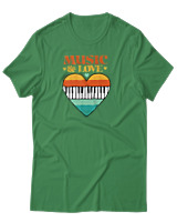 T-Shirt Αντρικό - Music & Love - Color Thumbnail Πράσινο